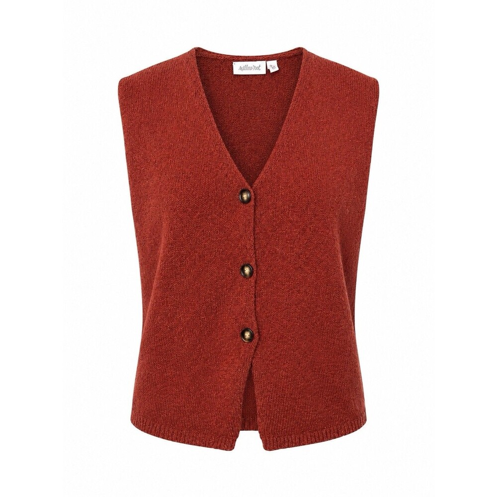 Willow + Root Women’s Small Rust Knit Sweater Vest Button Front Boho Cottagecore